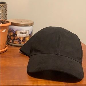 Black suede baseball cap